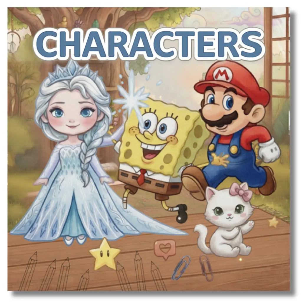 character coloring pages 