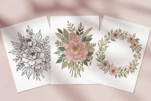 Floral coloring pages