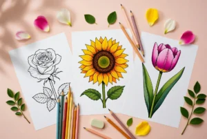 Flower coloring pages
