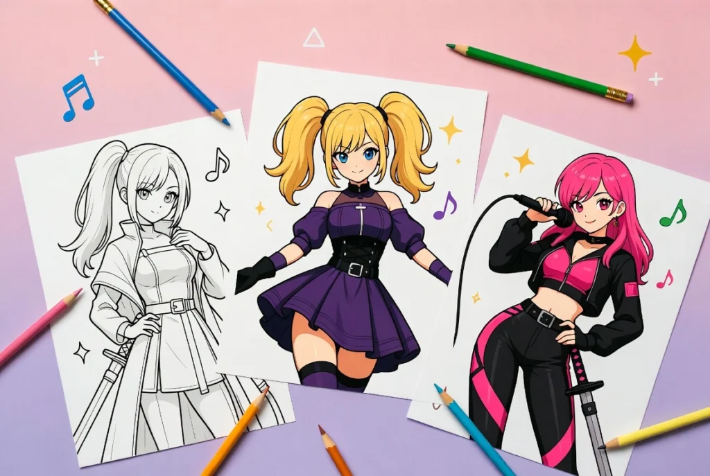 kpop demon hunters coloring pages
