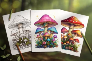 Mushroom coloring pages