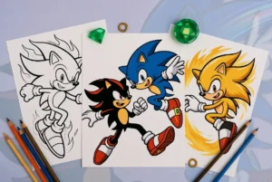Sonic coloring pages