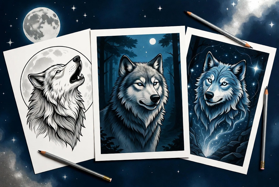 wolf coloring pages