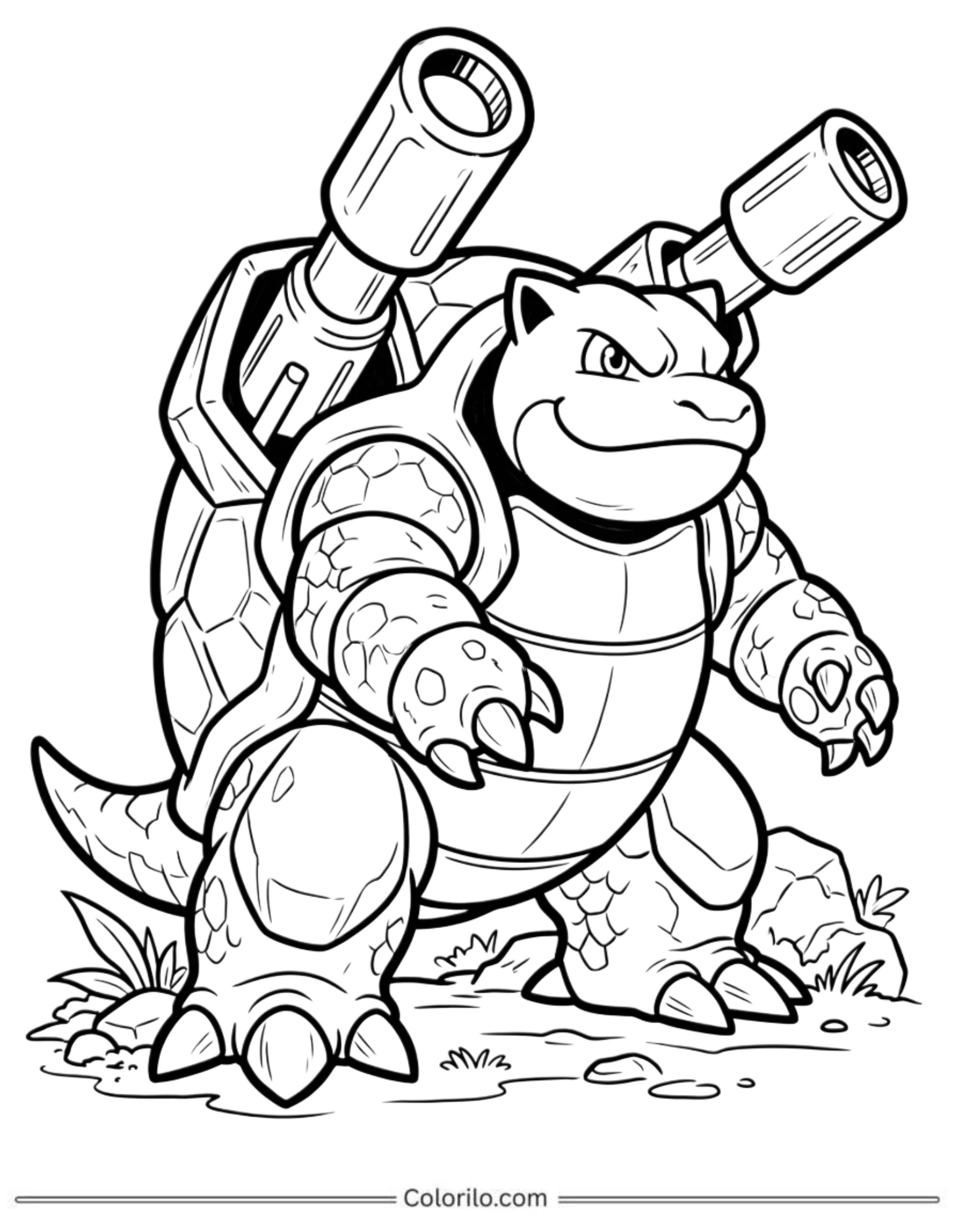 Blastoise powerful stance coloring page