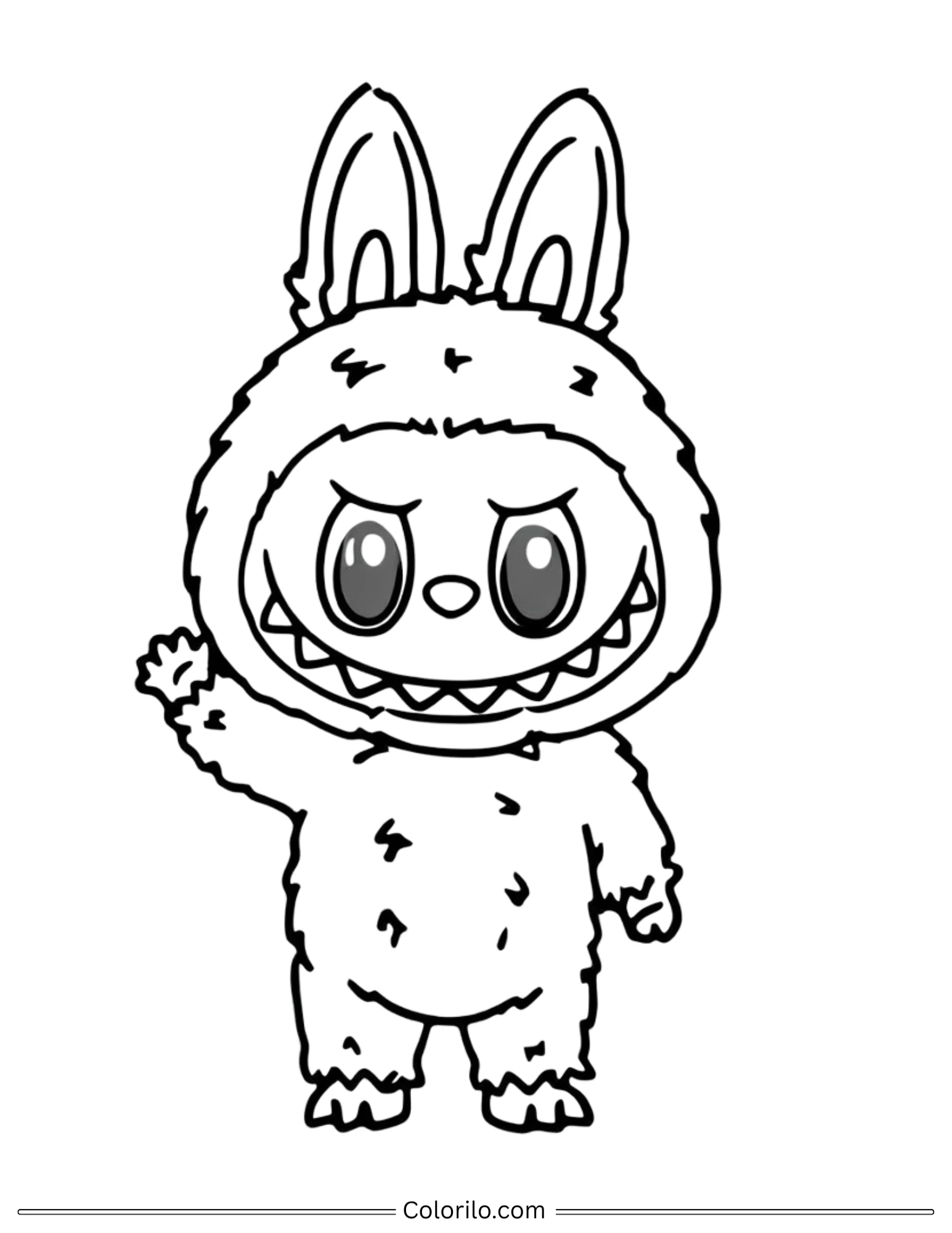 Easy Labubu coloring page for kids