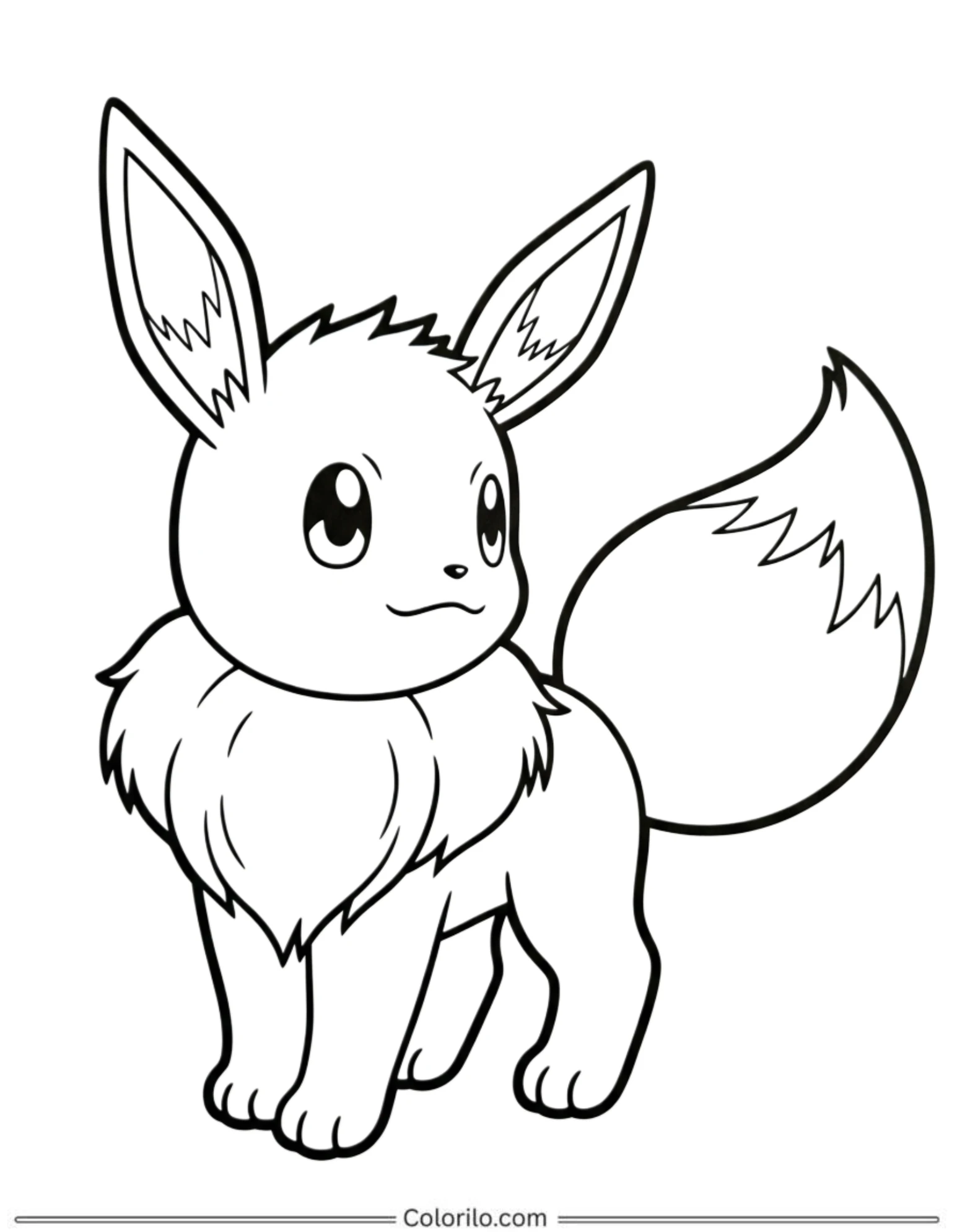 Eevee standing cute pose coloring page