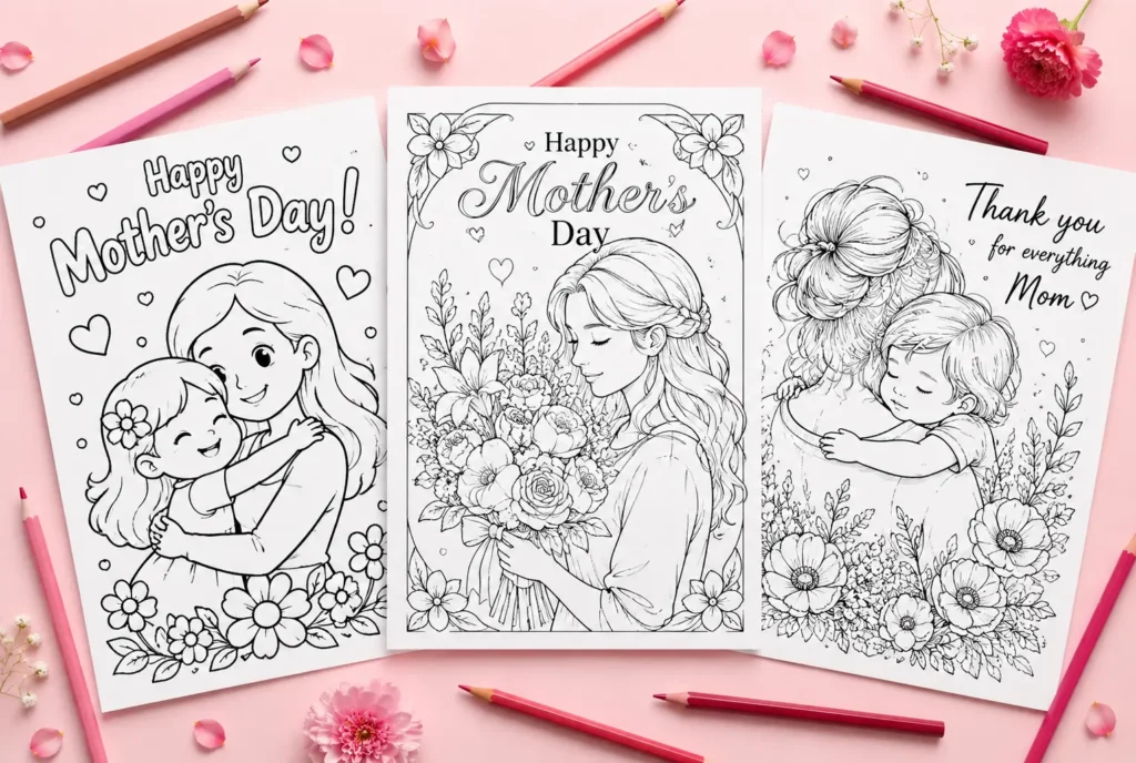 Free Mother's Day coloring pages printable PDF