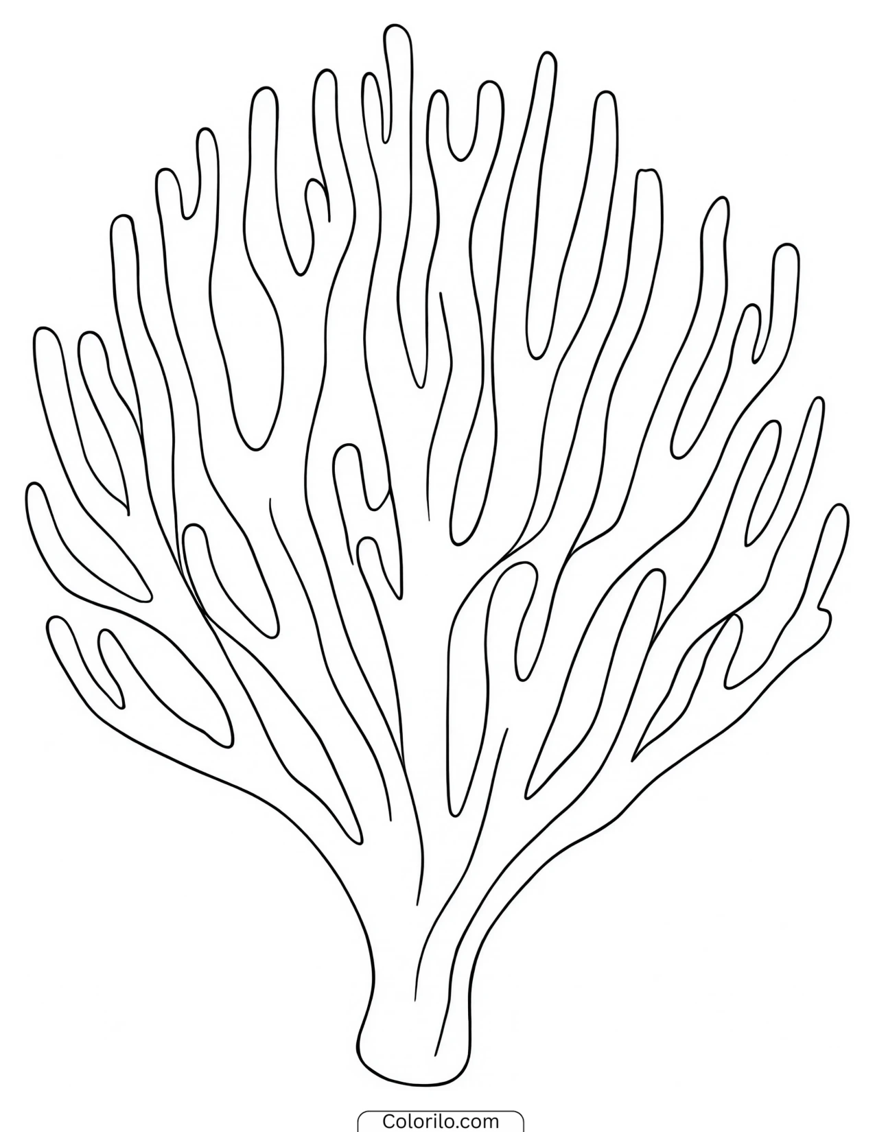 Coral fungus with branching antler-like arms coloring page