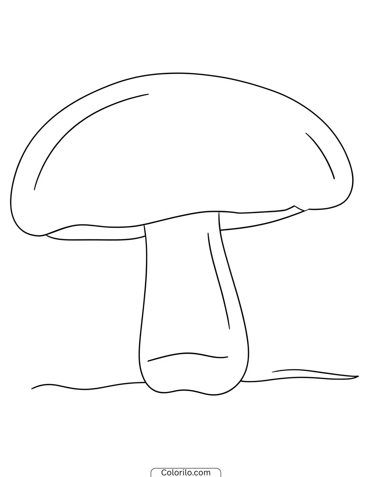 Mushroom with a thick chubby cap coloring page