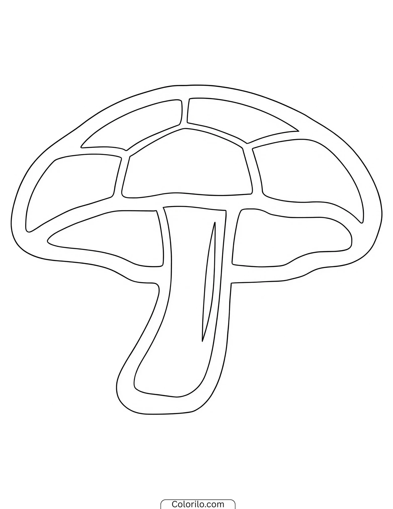 Mushroom with a high domed cap coloring page