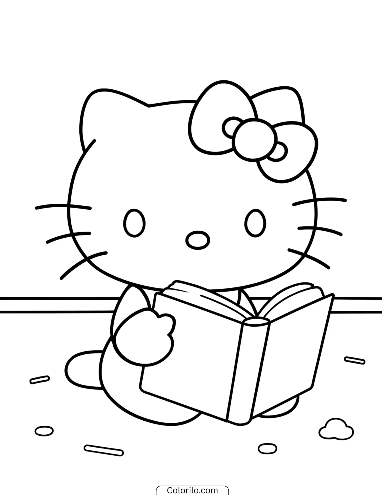 Hello Kitty baking a batch of cupcakes coloring page