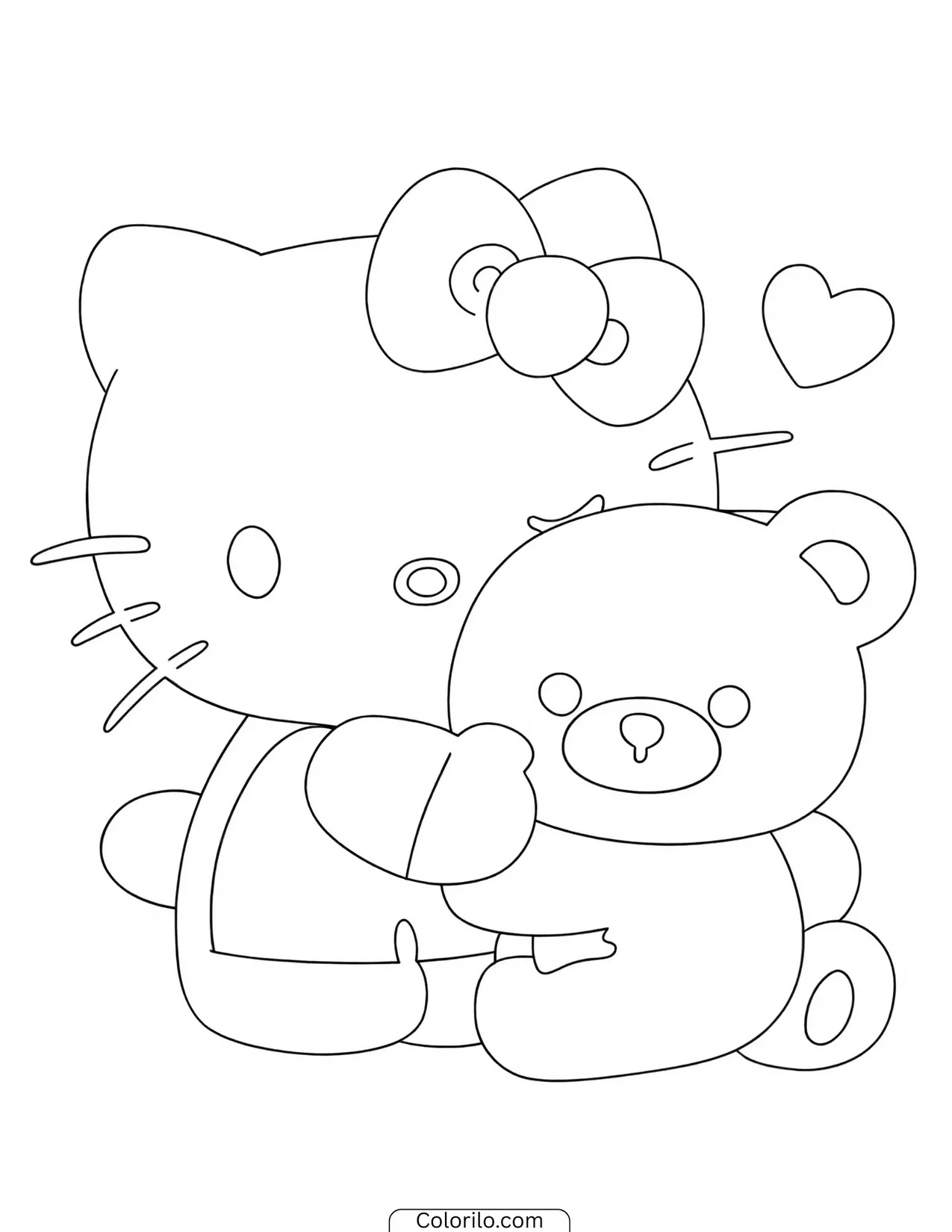 Hello Kitty bundled up in a cozy winter scarf coloring page