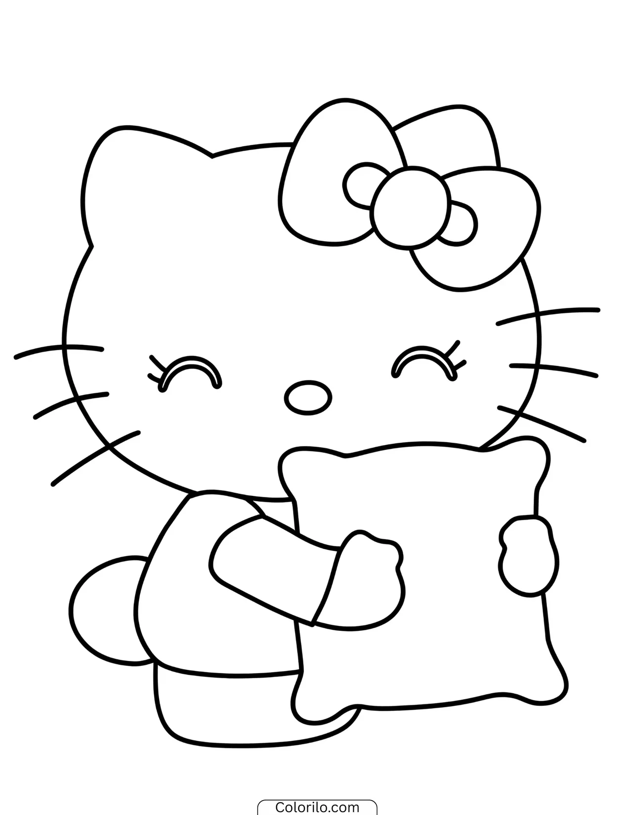 Hello Kitty dancing in a ruffled ballet tutu coloring page