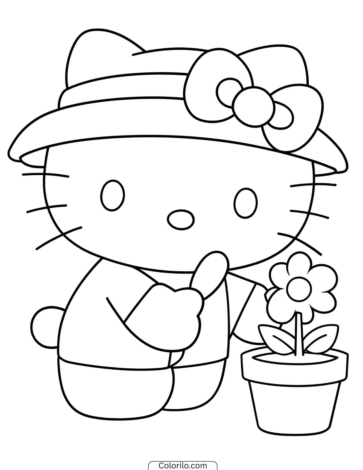 Hello Kitty wearing a sparkling princess crown coloring page