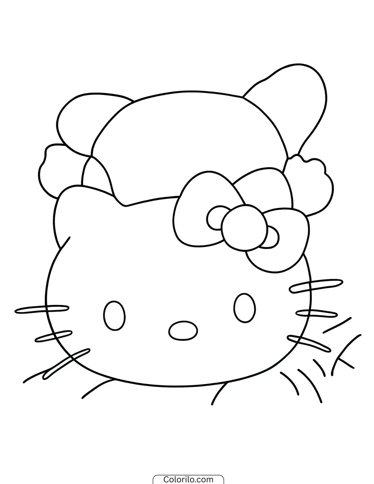 Hello Kitty watering flowers in the garden coloring page