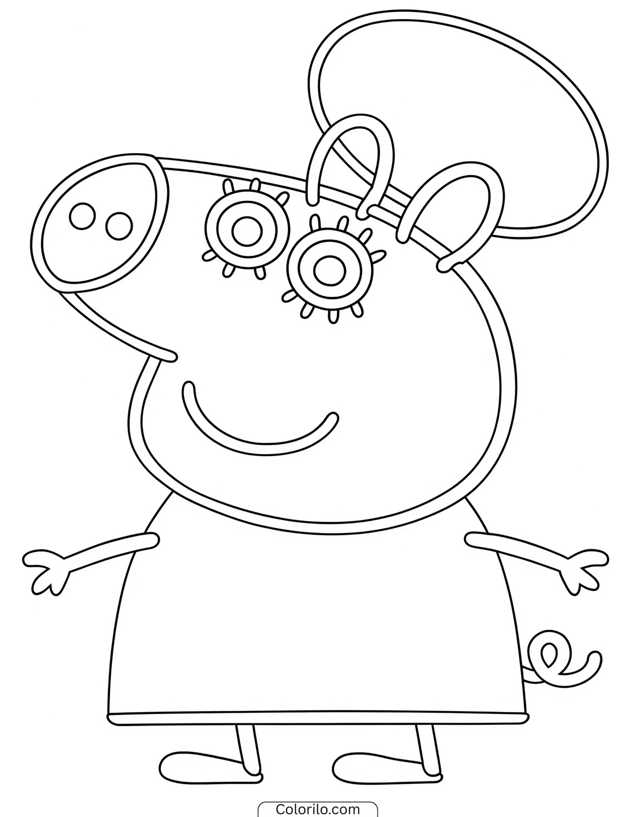 Peppa wearing a chef's hat coloring page