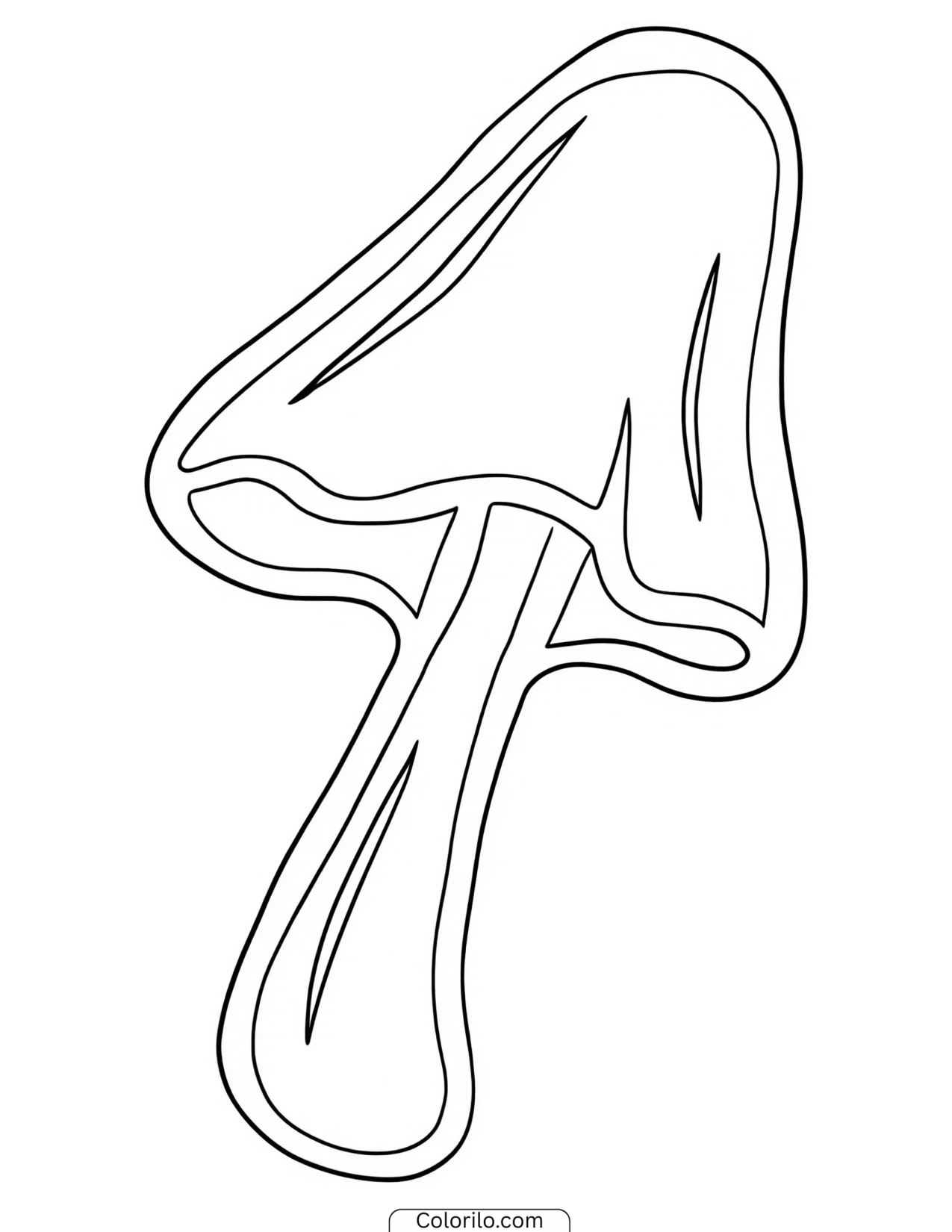 Mushroom with a thick plump stem coloring page