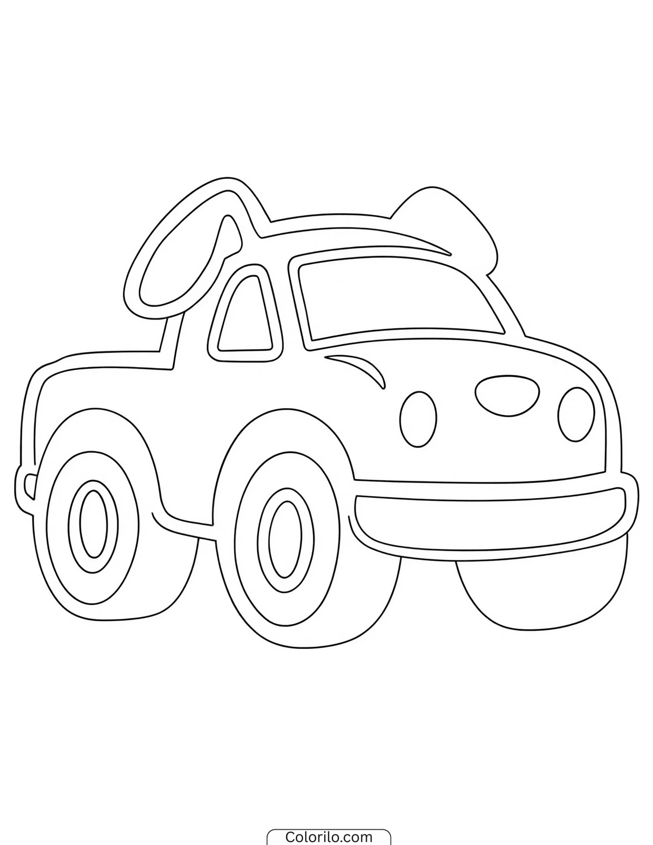 Toy car with puppy ears coloring page