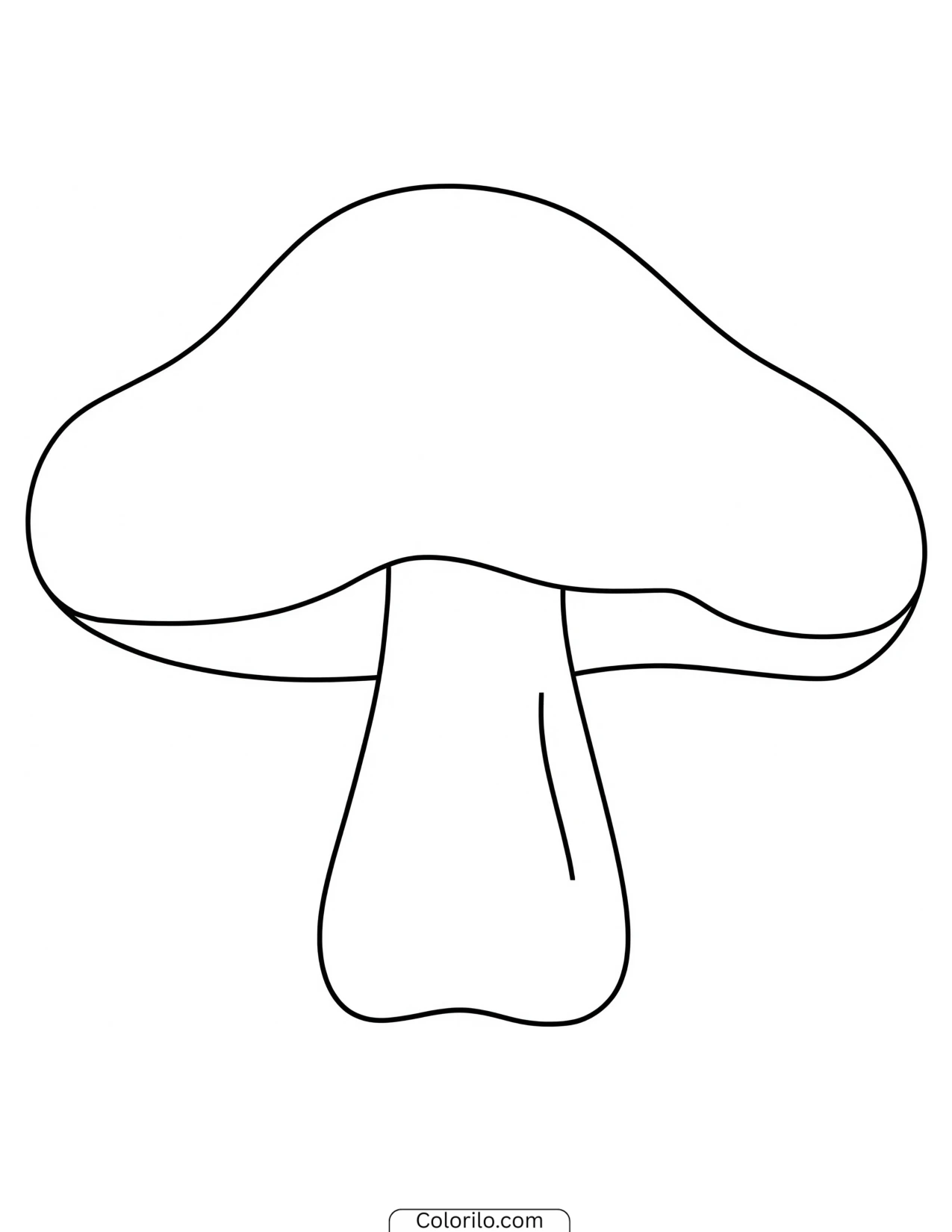 Simple mushroom with a round cap coloring page