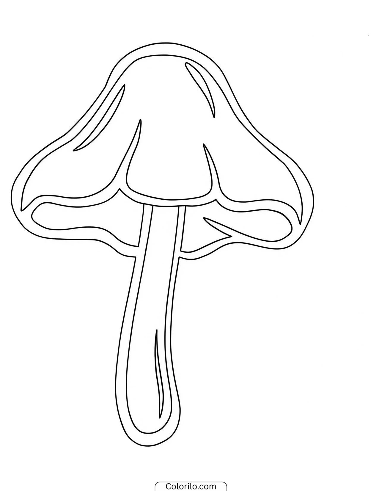 One mushroom standing upright coloring page
