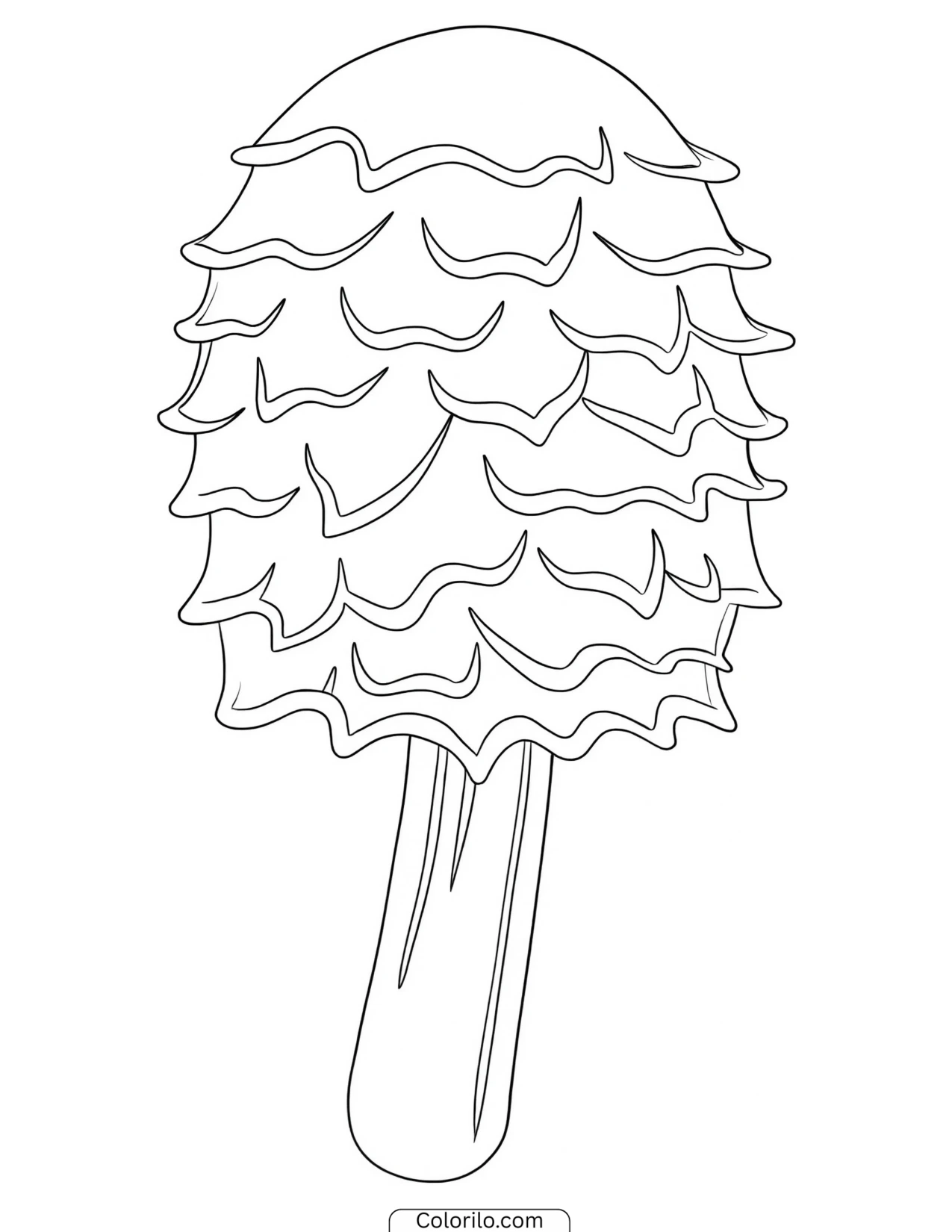 Mushroom on a very slender stalk coloring page