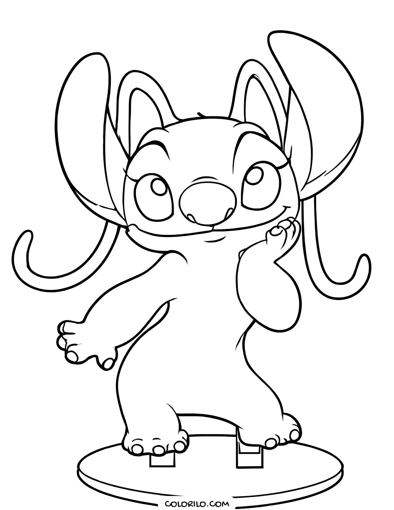 Angel standing in a posed pose coloring page