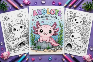 Axolotl coloring pages
