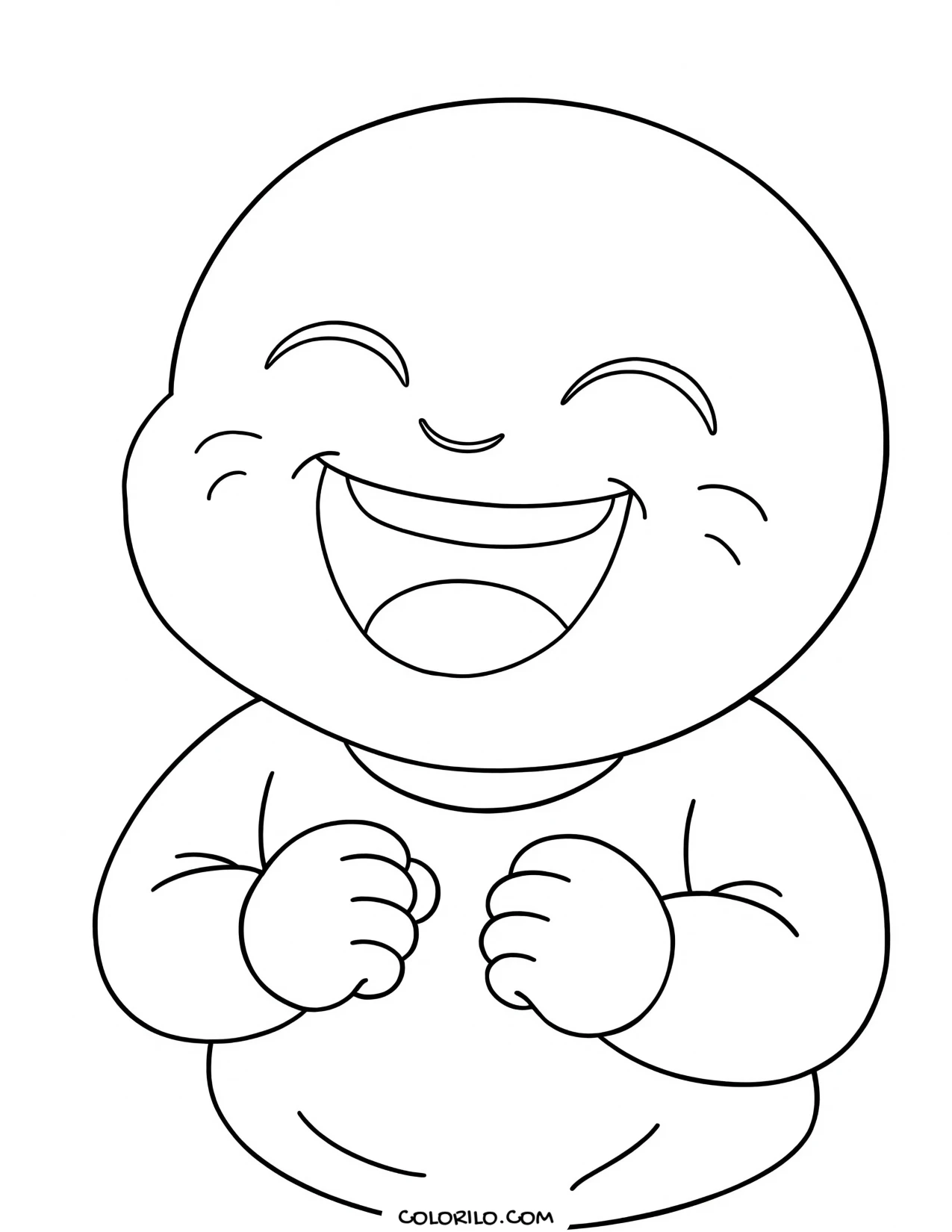 A laughing baby coloring page