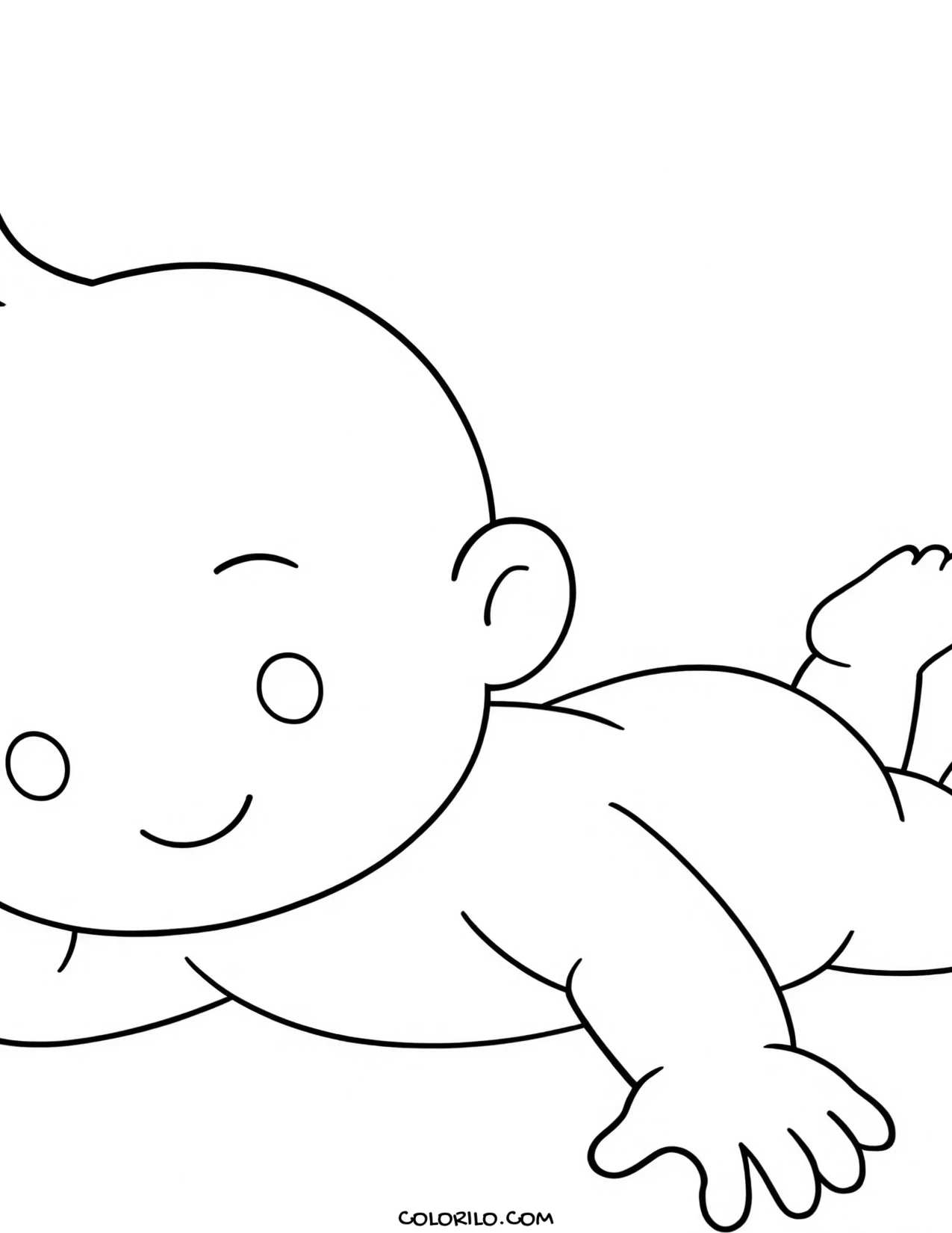 A baby reaching out for a ball coloring page