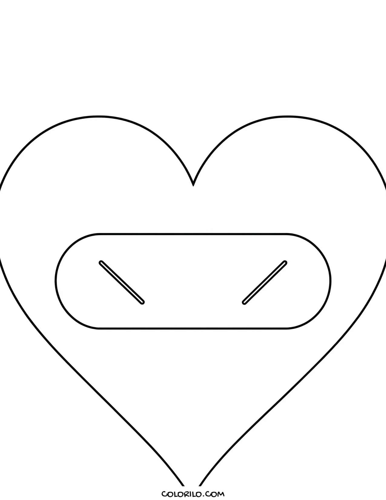 A heart with a plaster on it coloring page