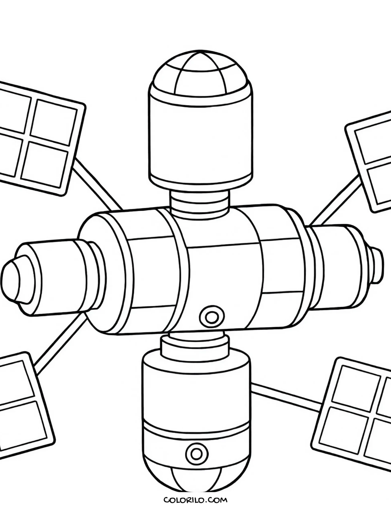 A simple space station coloring page