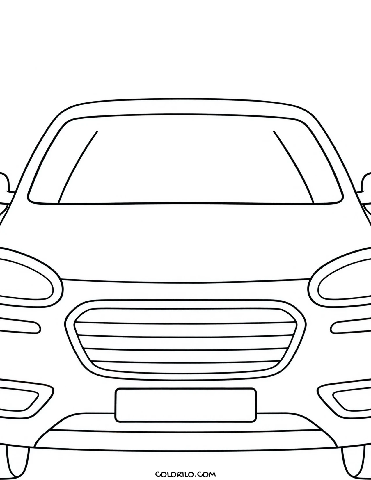A small compact city car coloring page