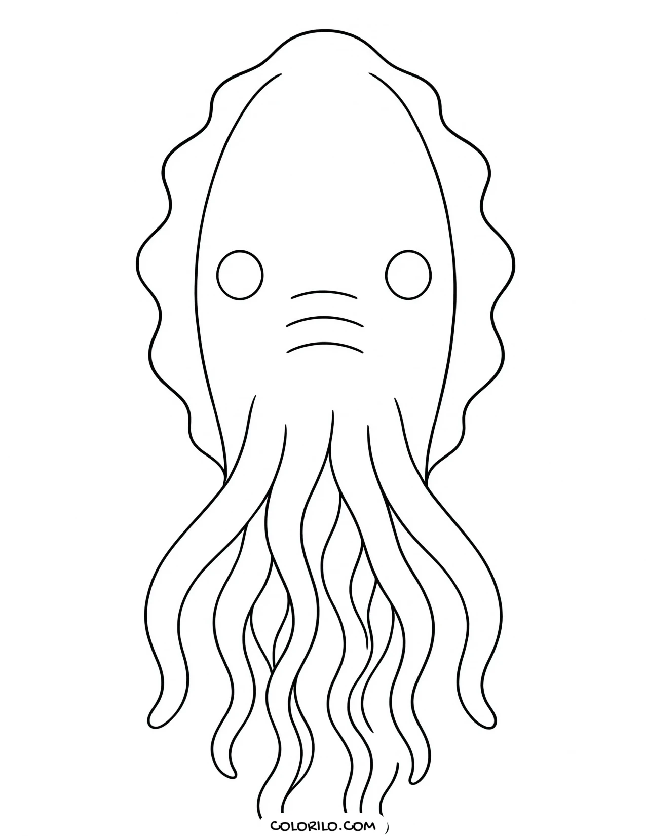 A common cuttlefish with its wavy fins coloring page