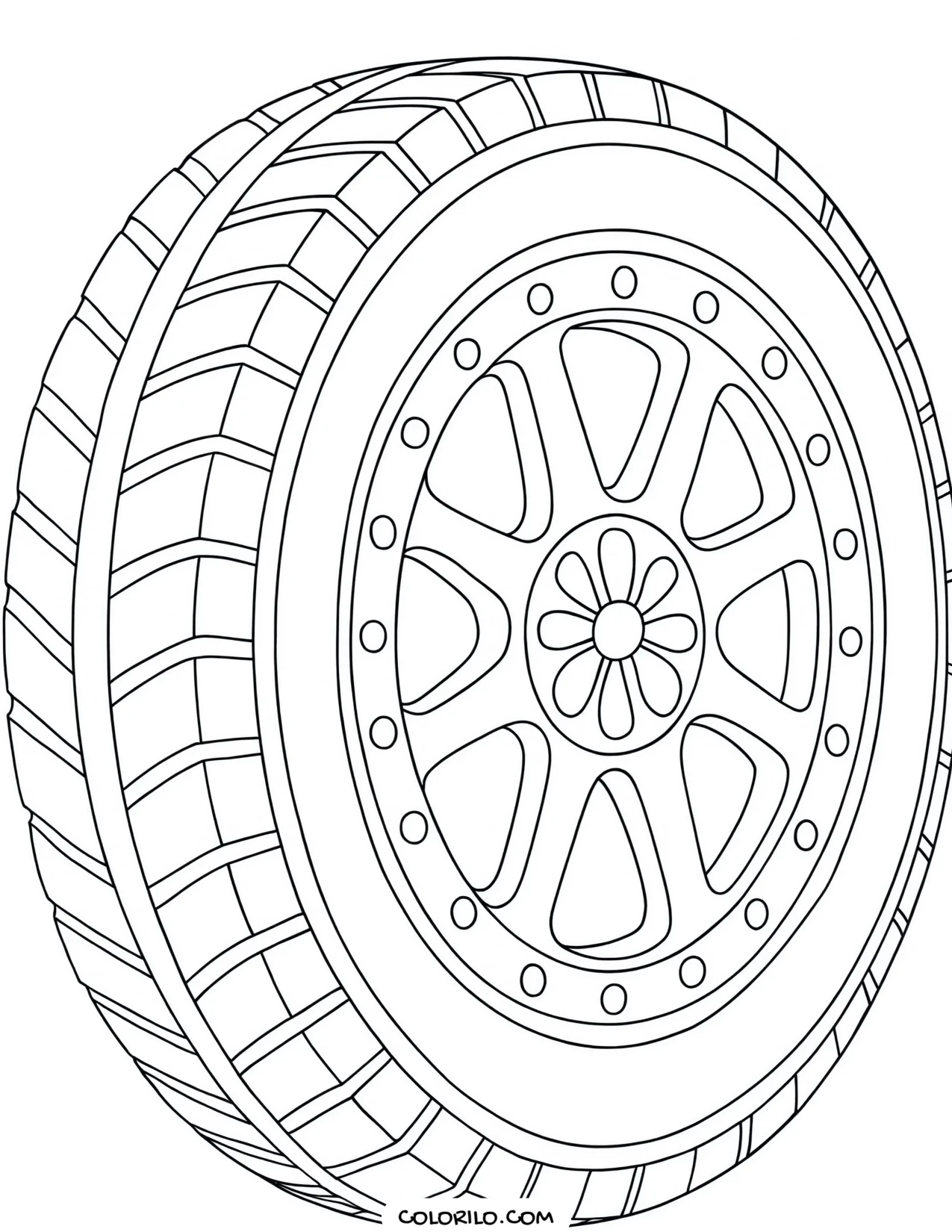 A convertible parked at the beach coloring page