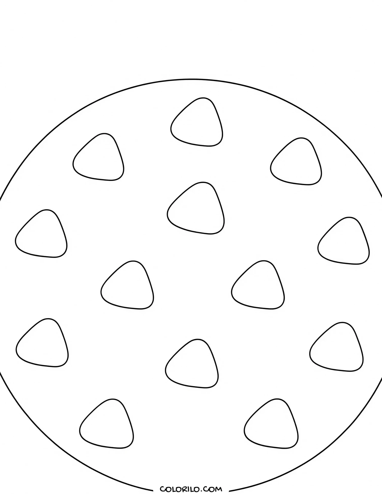 A chocolate chip cookie coloring page