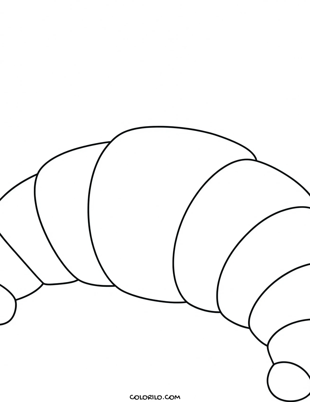 A croissant in simple outline coloring page