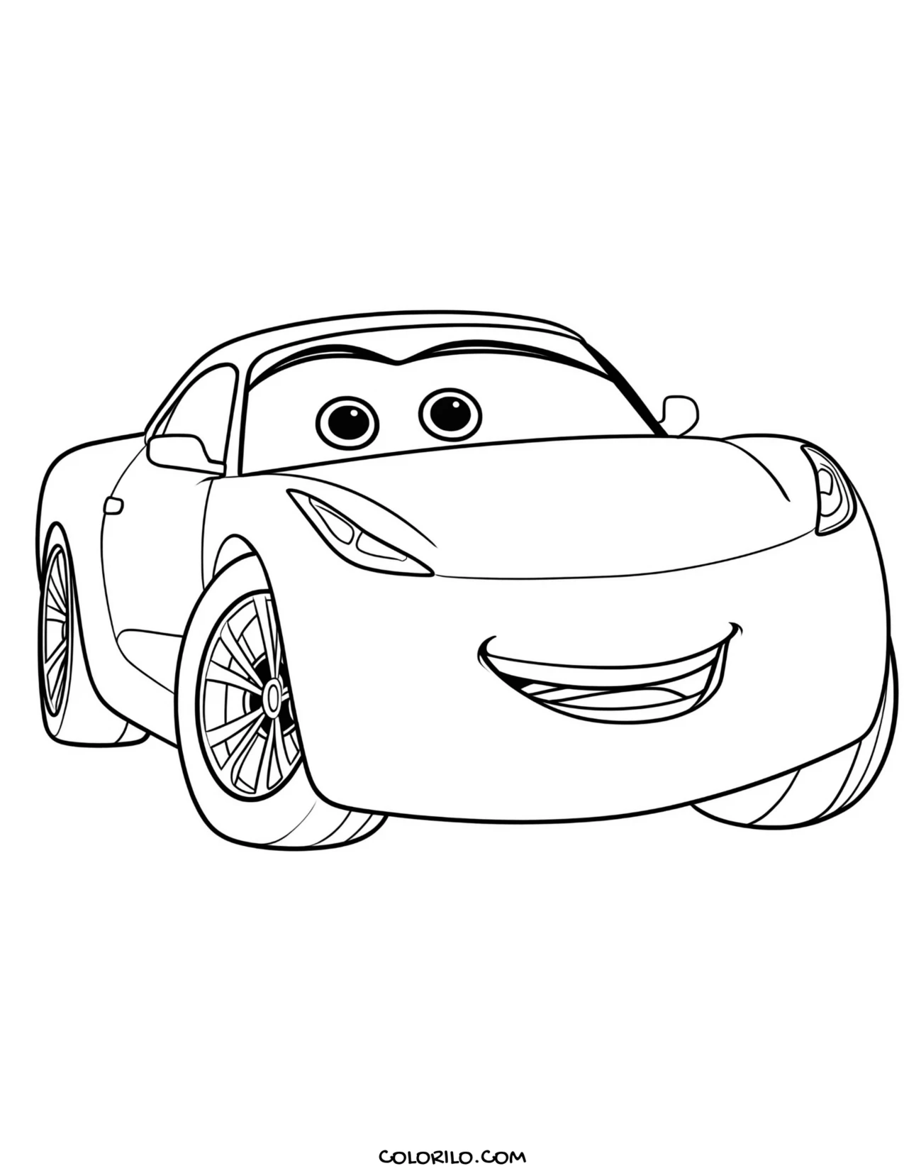 Cruz Ramirez smiling from the front coloring page
