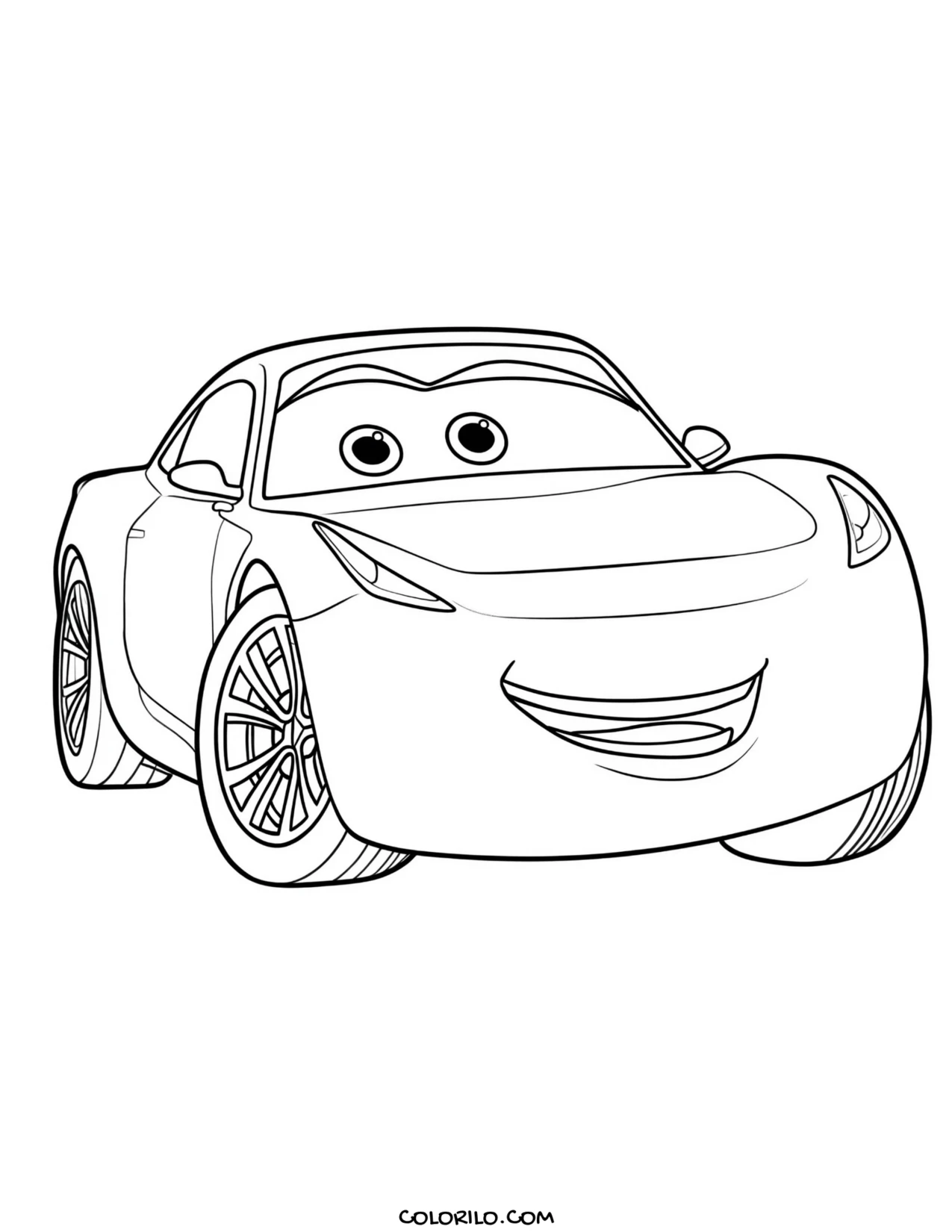 Cruz Ramirez with a wide smile coloring page