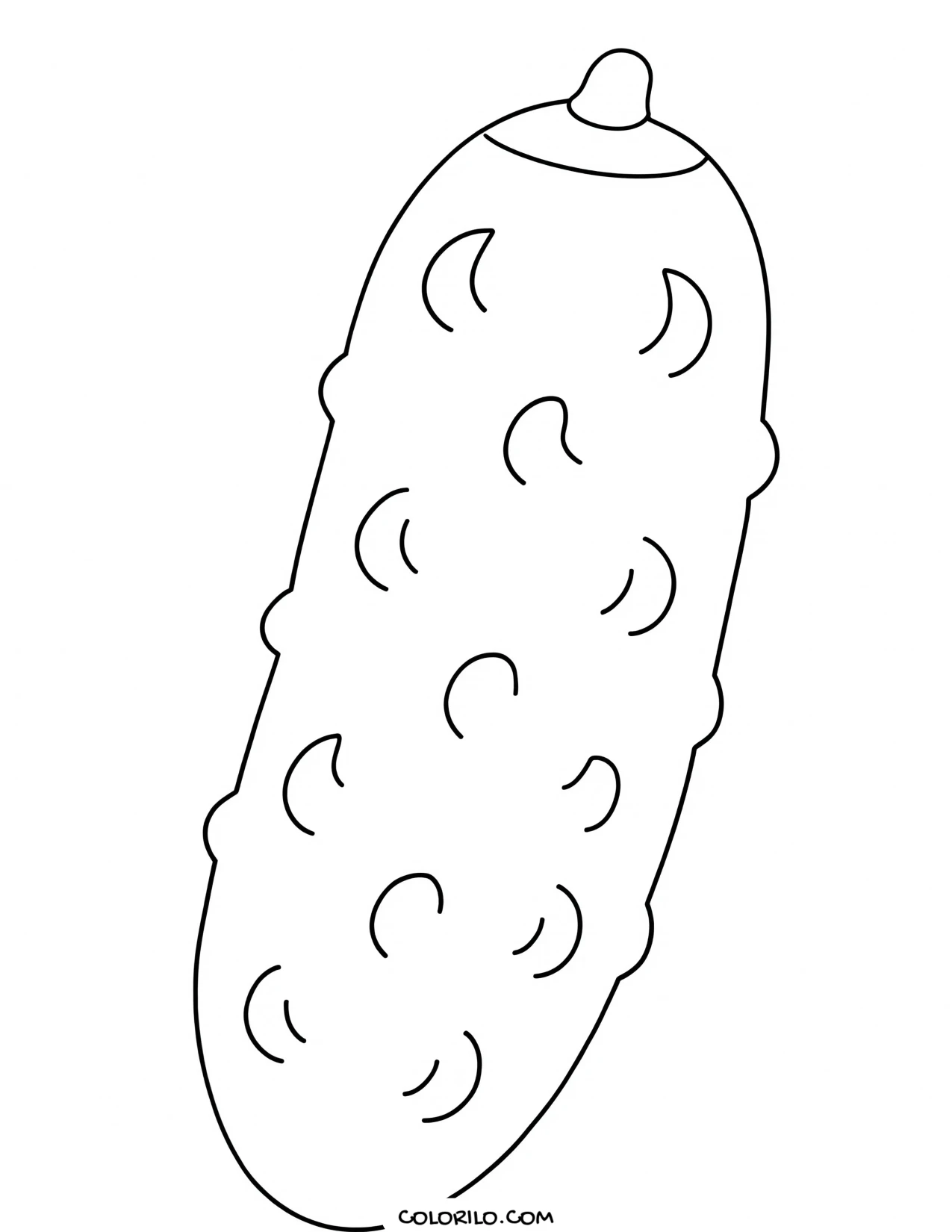 A whole cucumber in line art coloring page