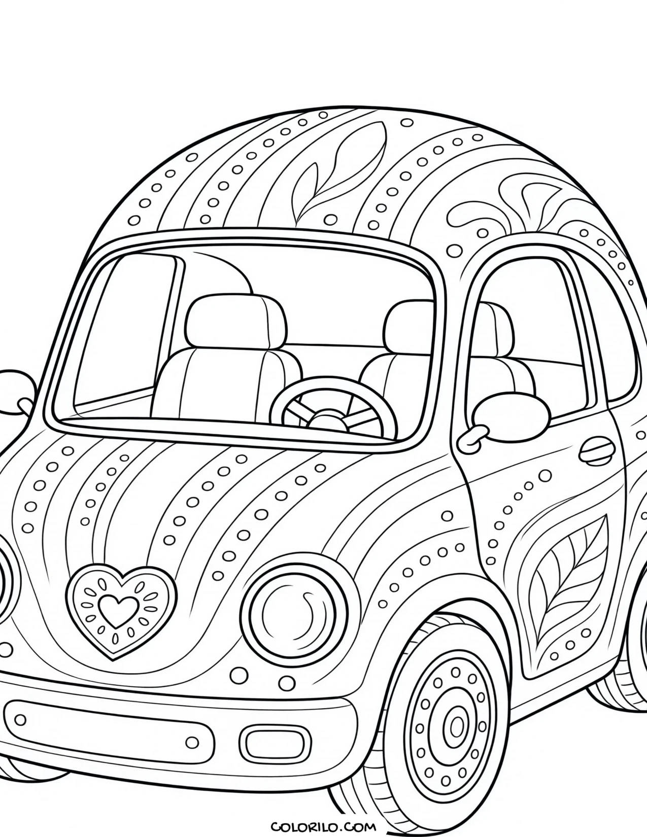 A delivery van being loaded coloring page