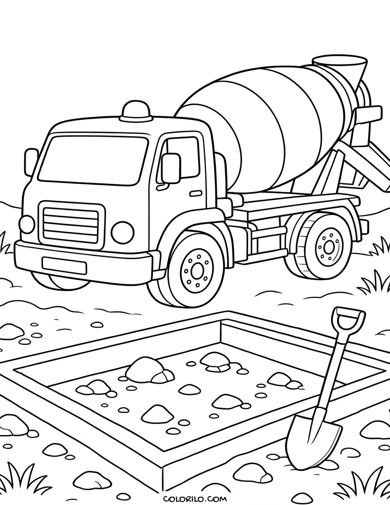 A dirt bike in mid-action coloring page
