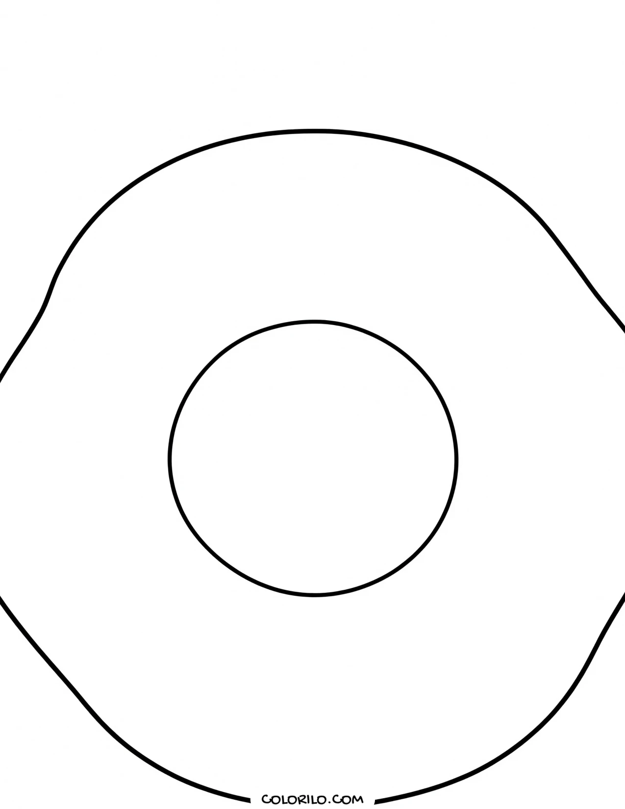 A doughnut with a centre hole coloring page