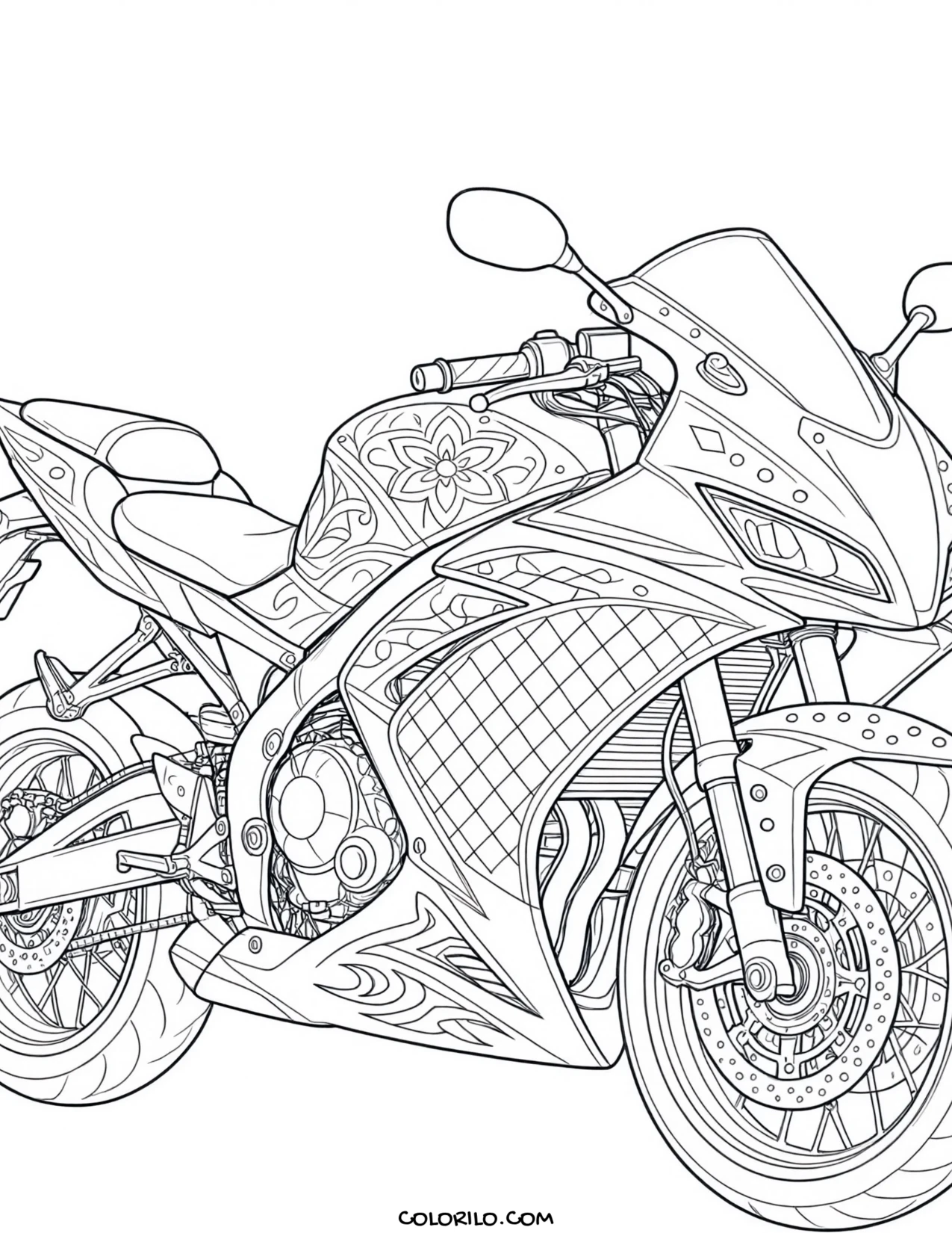 A racer on the drag strip coloring page
