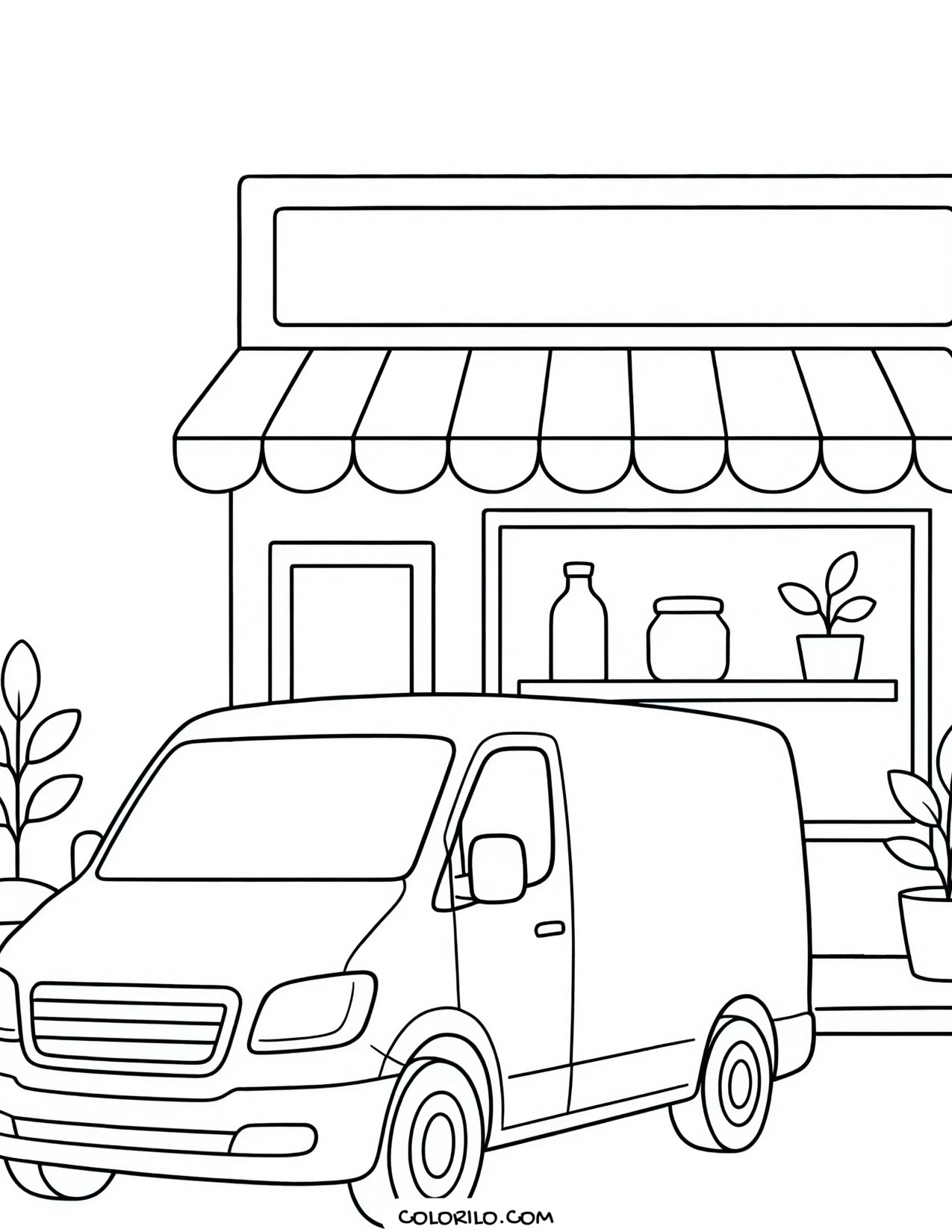 A dump truck in side view coloring page