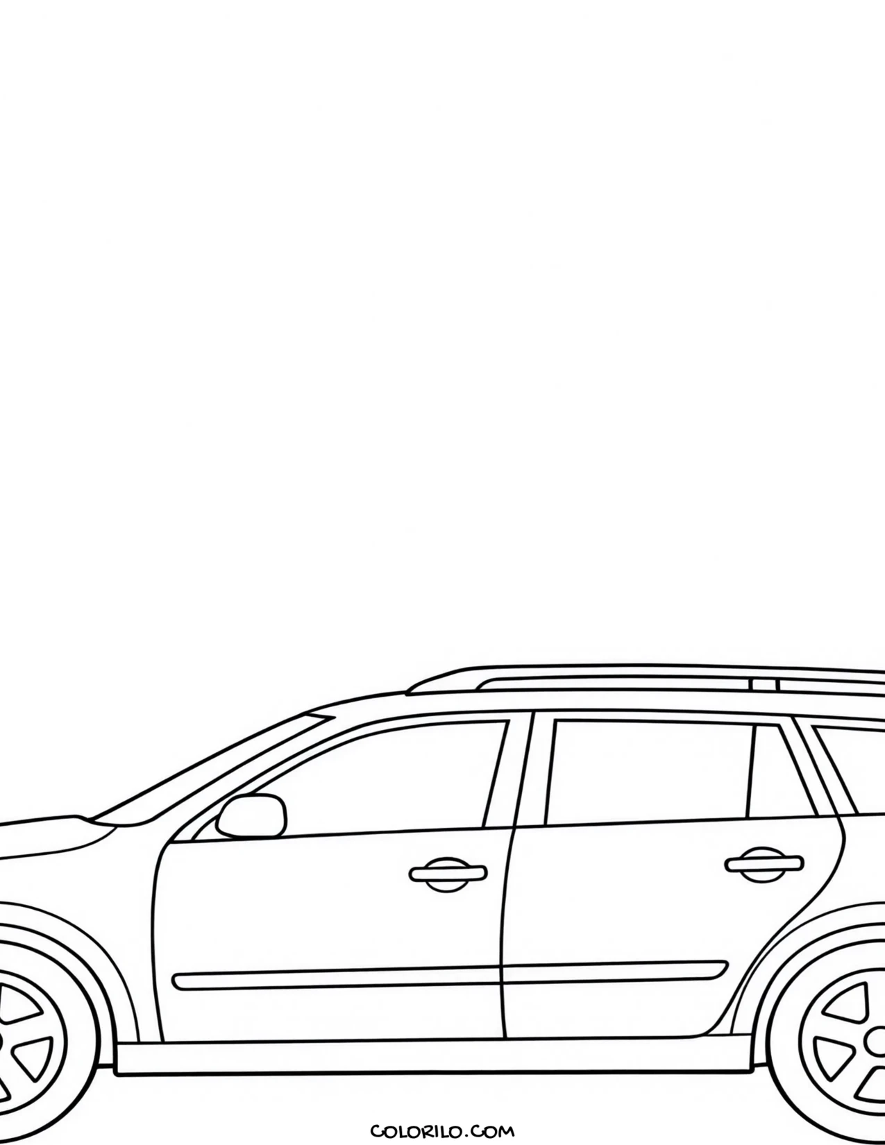 An estate car in side profile coloring page