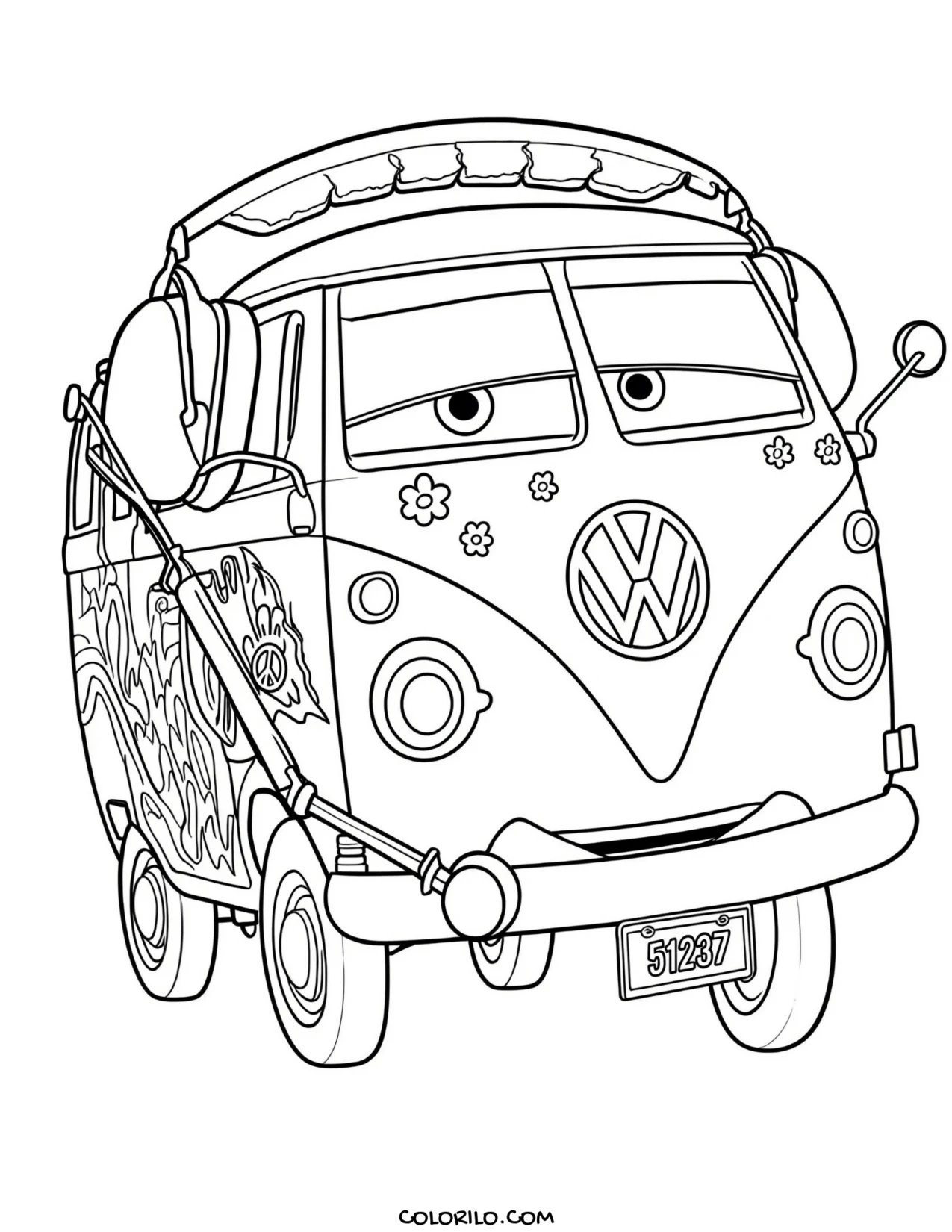 Fillmore the Volkswagen bus coloring page
