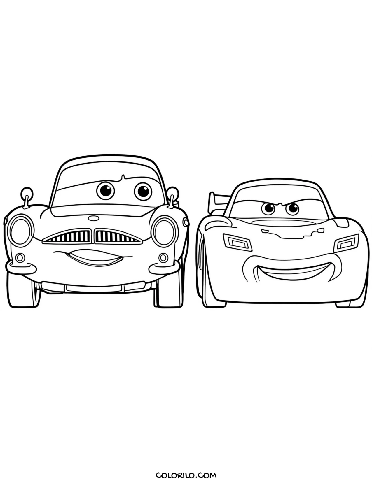 Finn McMissile with Lightning McQueen coloring page