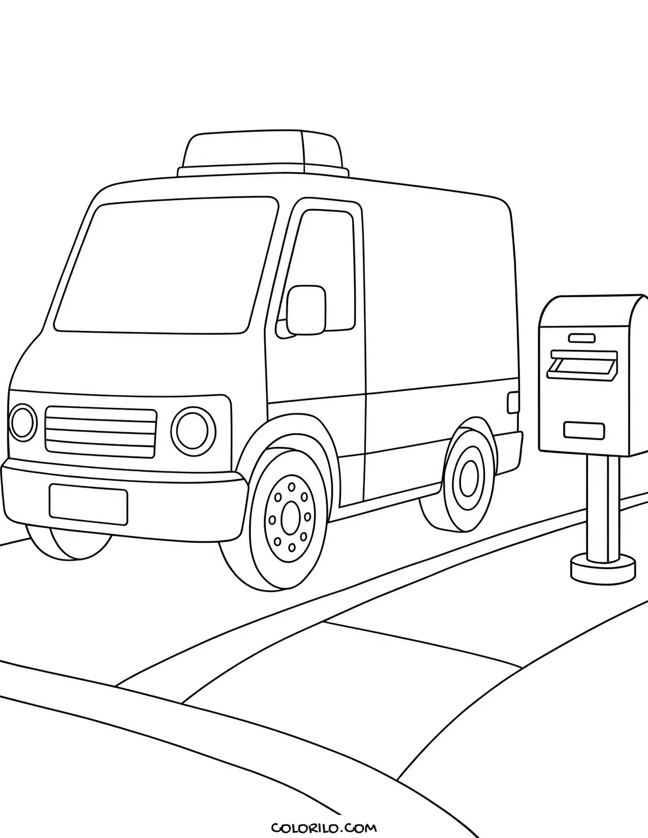 A forklift working in a warehouse coloring page
