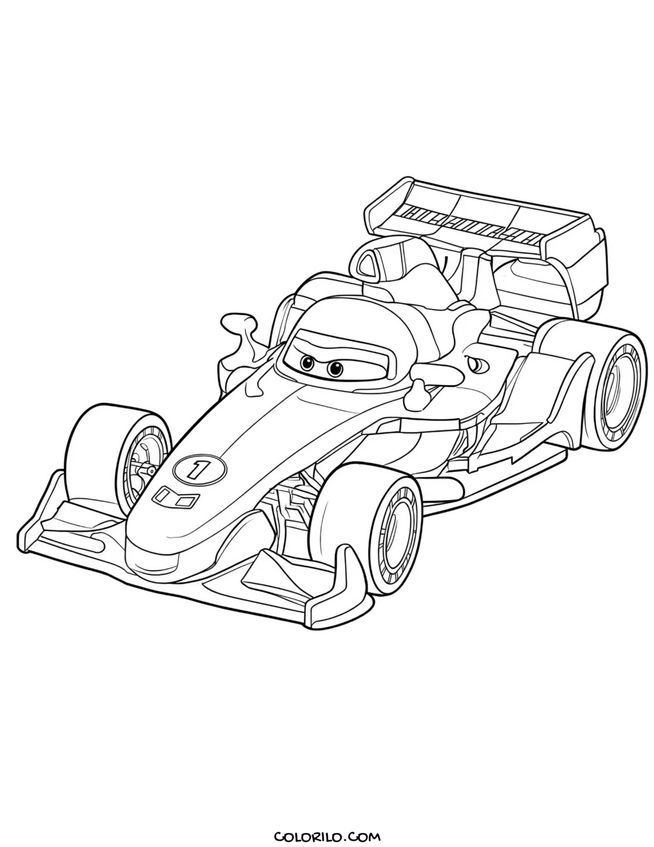 Francesco Bernoulli the Formula One racer coloring page