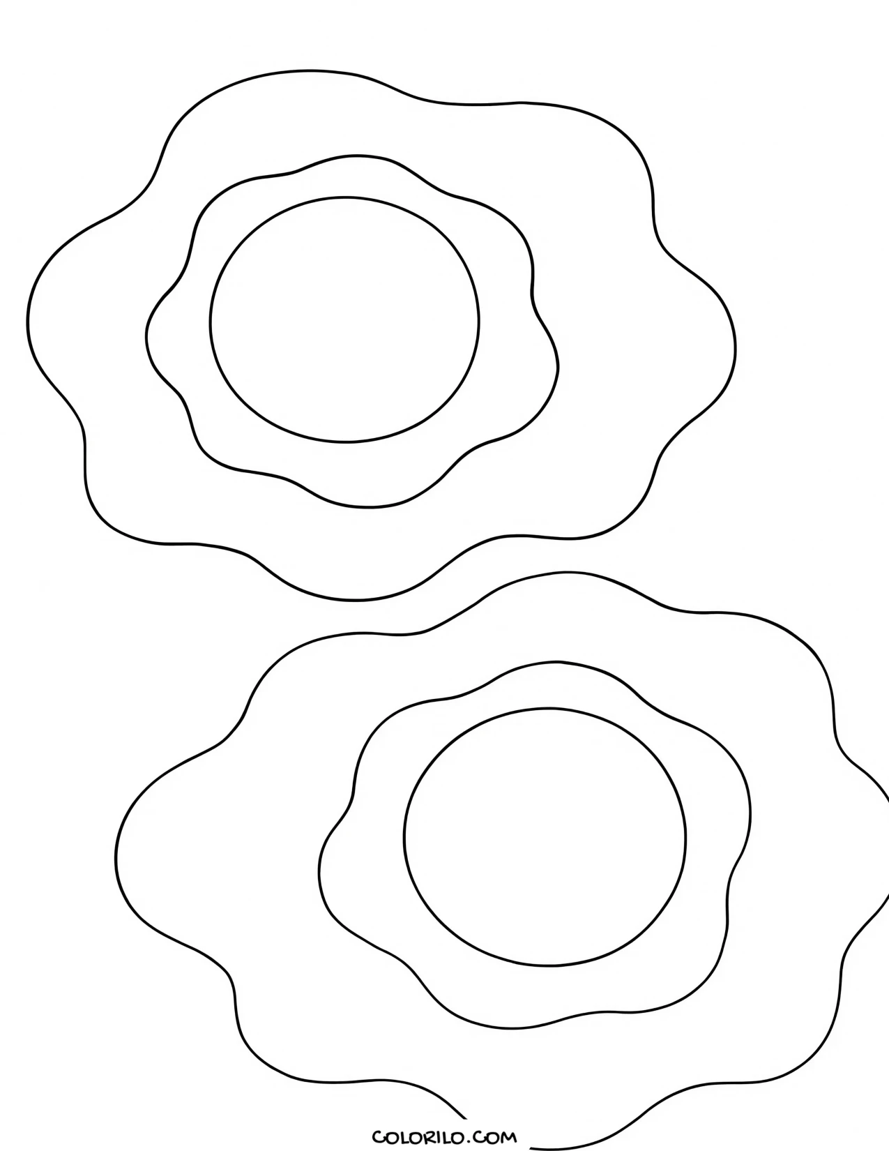 Two fried eggs sunny side up coloring page
